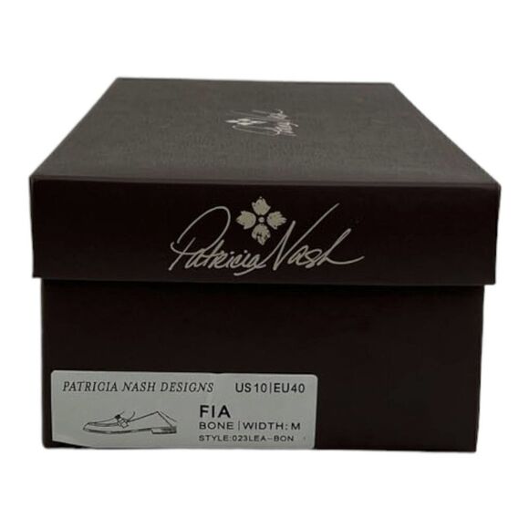 New Women Patricia Nash Fia Gray Bone Leather Closed Toe Loafers US 10 /EU 40 - Picture 9 of 9